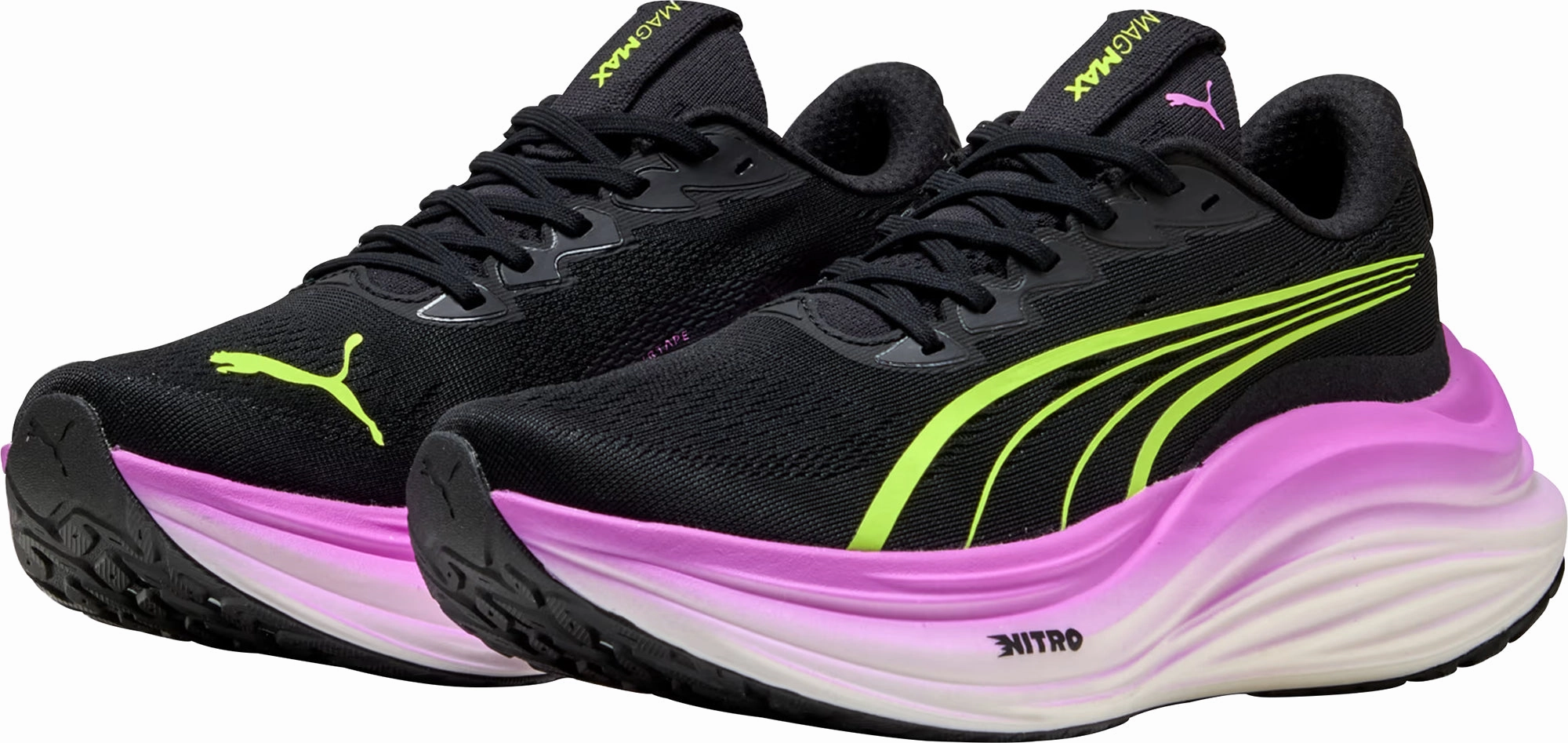Puma MagMax Nitro Womens Running Shoes - Black Durable Stitching