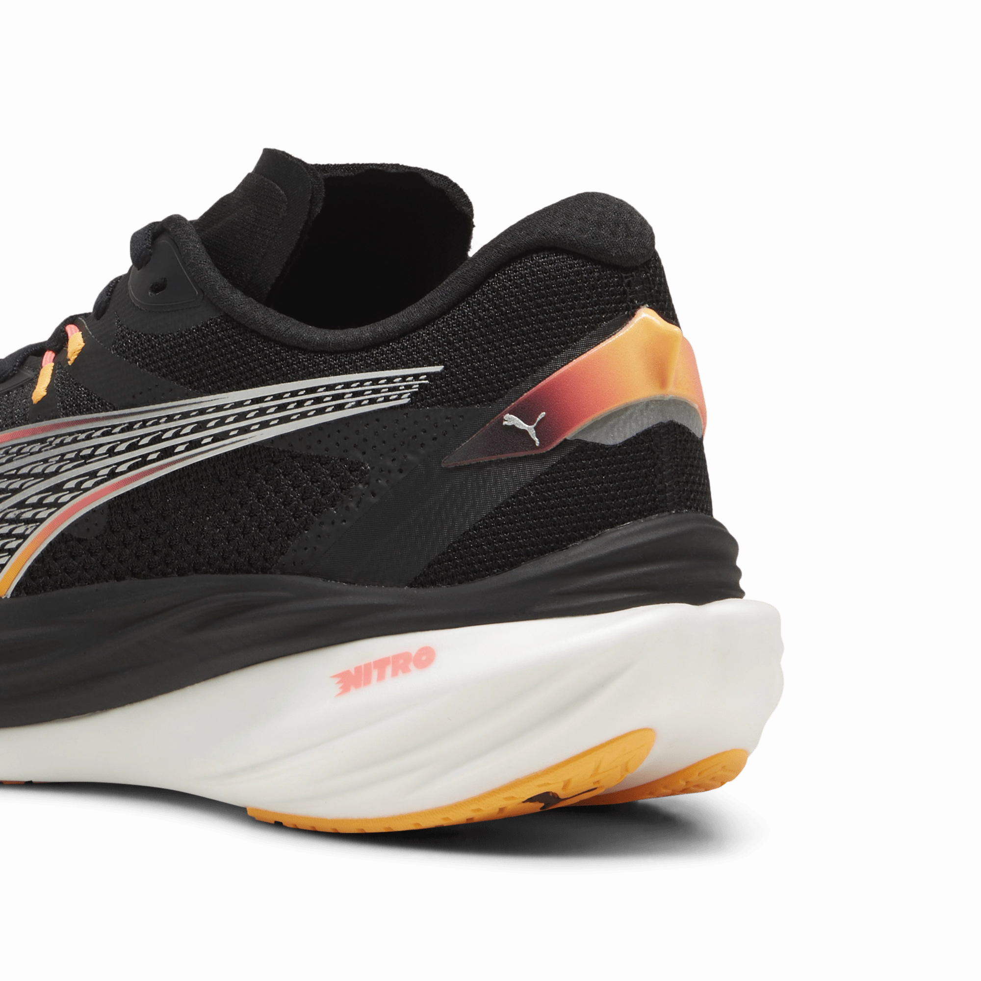 Cold weather run Puma Men's Deviate Nitro 3 Running Shoes in Black/Sun Stream AW24