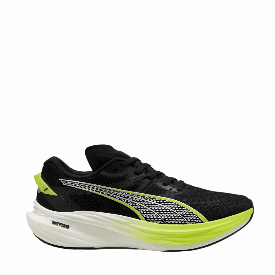 closed - toe - feature shoes Street Running Puma Men's Deviate Nitro 3 Running Shoes in PUMA Black/Yellow Alert SS25
