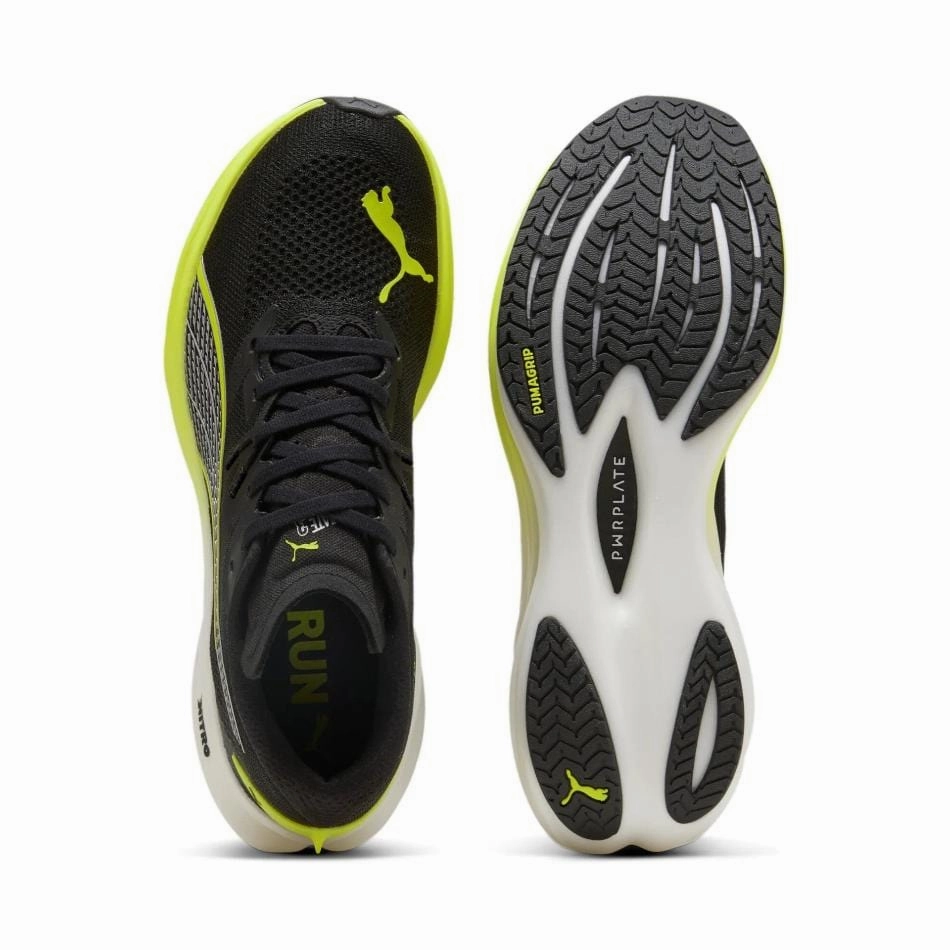 antifungal - feature shoes Puma Men's Deviate Nitro 3 Running Shoes in PUMA Black/Yellow Alert SS25