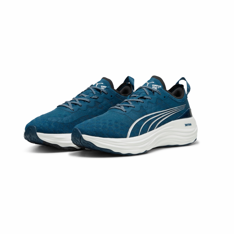 shoe deodorizer breathable insole Puma Men's ForeverRun Nitro Running Shoes in Ocean Tropic-Puma White SS24