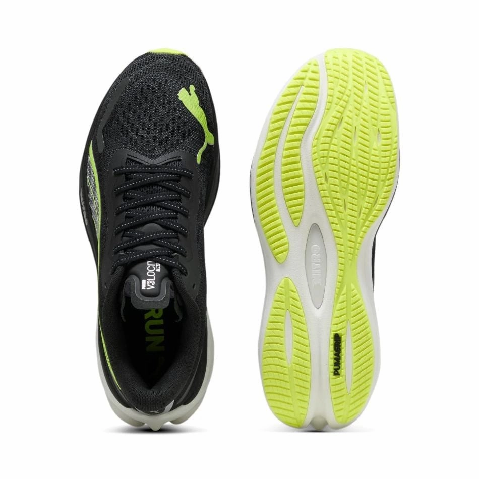 high - visibility increased endurance Puma Men's Velocity Nitro 3 Running Shoes in Puma Black/Yellow Alert SS25