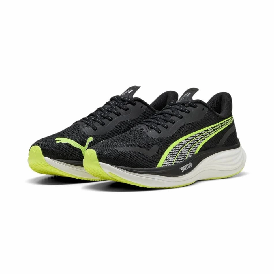 charity - run High Rebound Foam Puma Men's Velocity Nitro 3 Running Shoes in Puma Black/Yellow Alert SS25