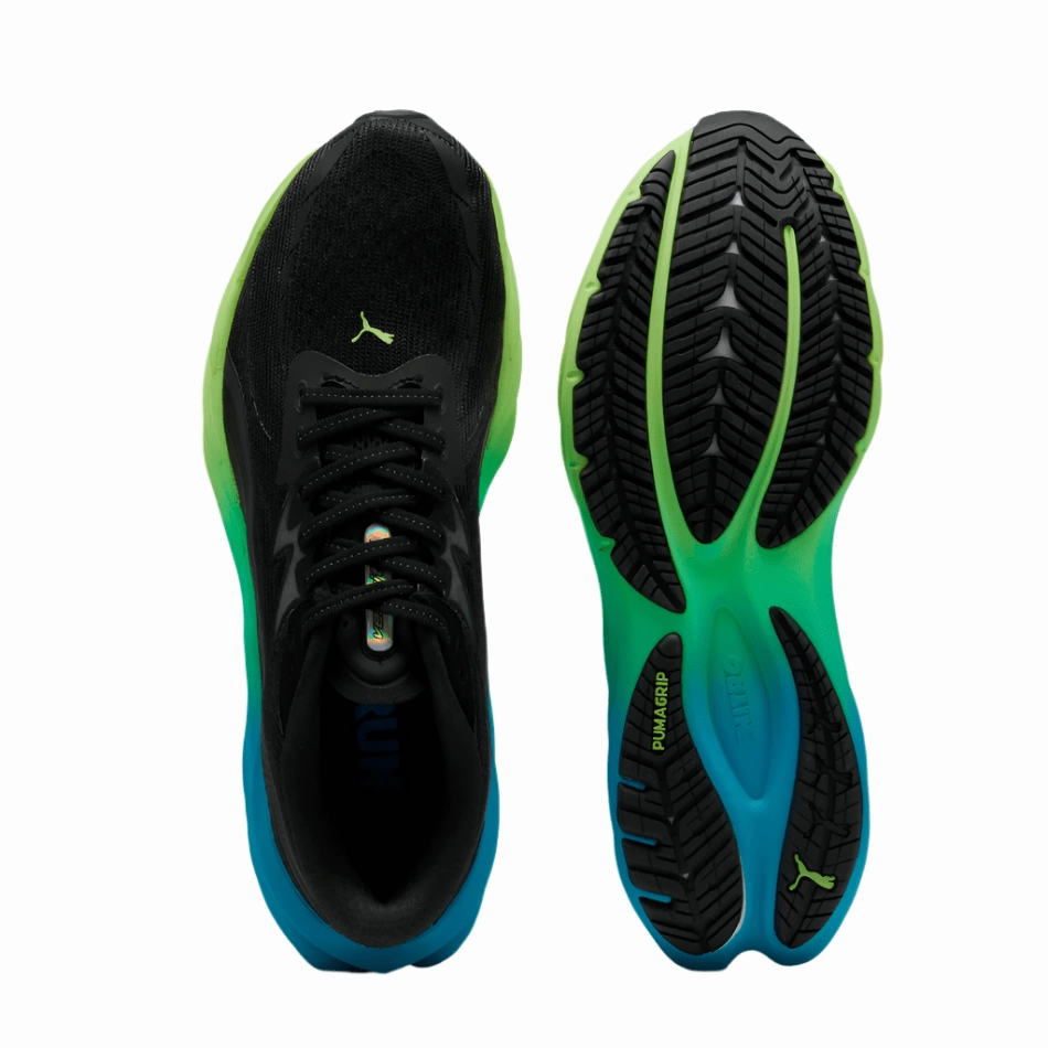 Minimalist Design PUMA Men's Velocity NITRO 4 Running Shoes in PUMA Black/Speed Blue AW25