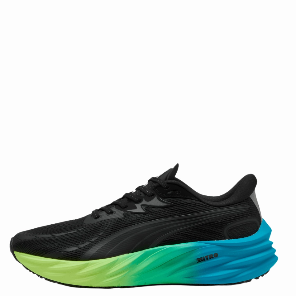 PUMA Men's Velocity NITRO 4 Running Shoes in PUMA Black/Speed Blue AW25 Shock Absorber