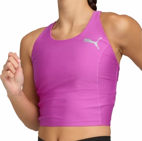 Recycled materials Puma Raceday UltraForm Womens Running Crop Top - Purple