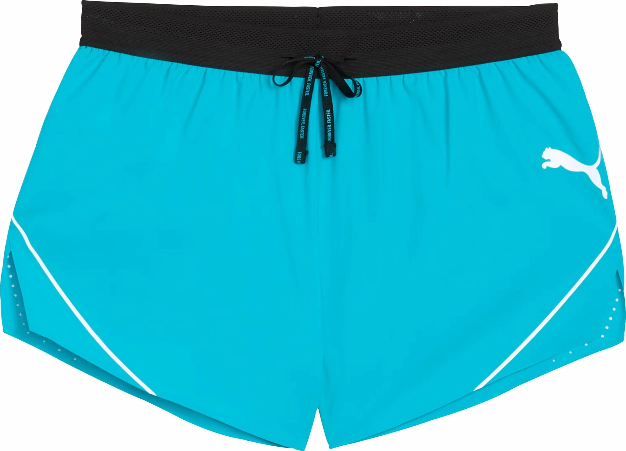 Durable Weave Comfy Style Puma Raceday Ultraweave 3 Inch Split Mens Running Shorts - Blue