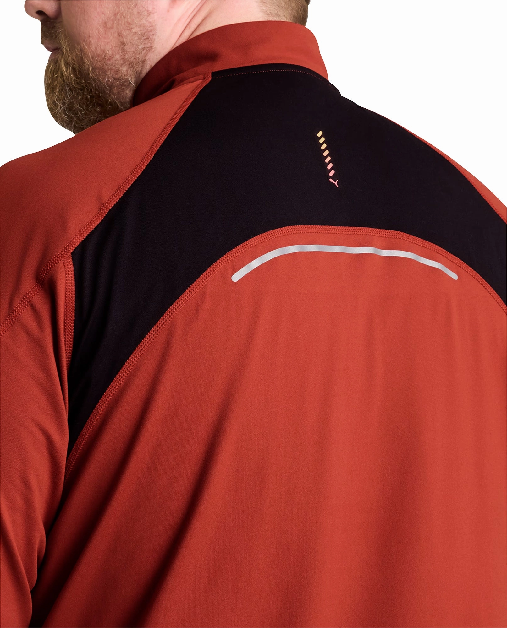 library Beverage Puma Run Cloudspun Half Zip Long Sleeve Mens Running Top - Red