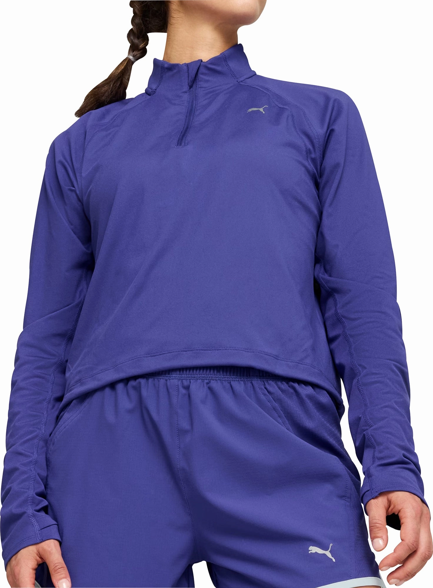 Puma Run CloudSpun Half Zip Long Sleeve Womens Running Top - Blue Perfume