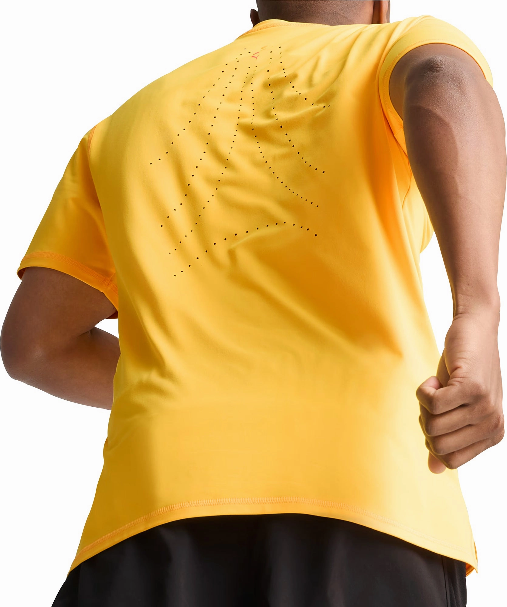 Relaxed Waist Puma Run Cloudspun Short Sleeve Mens Running Top - Orange