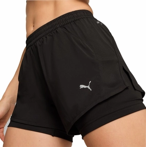 All Season Wear Puma Run Favourite Velocity 2 In 1 Womens Running Shorts - Black