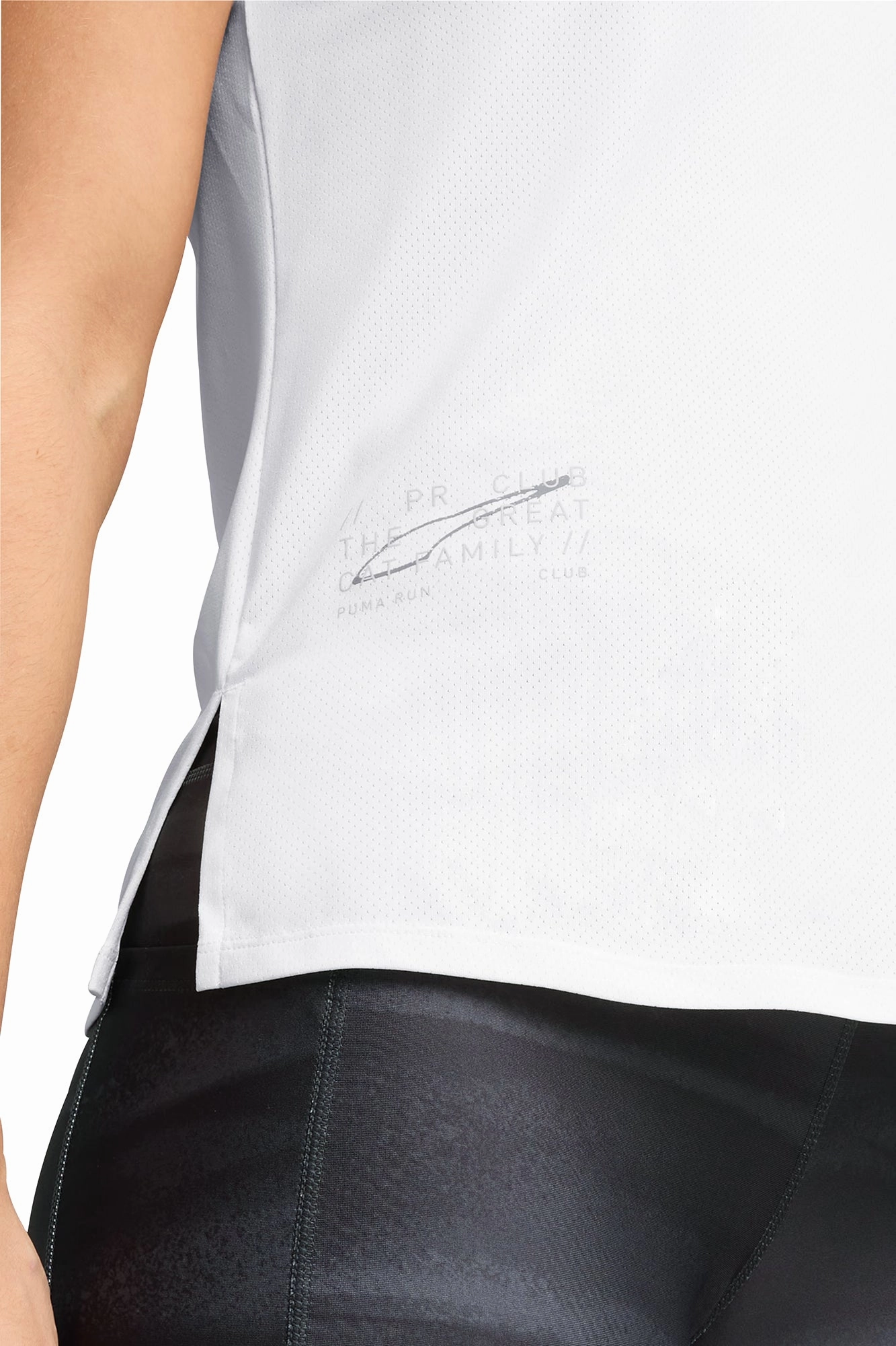 Timeless Appeal Puma Run Graphic Mesh Short Sleeve Womens Running Top - White