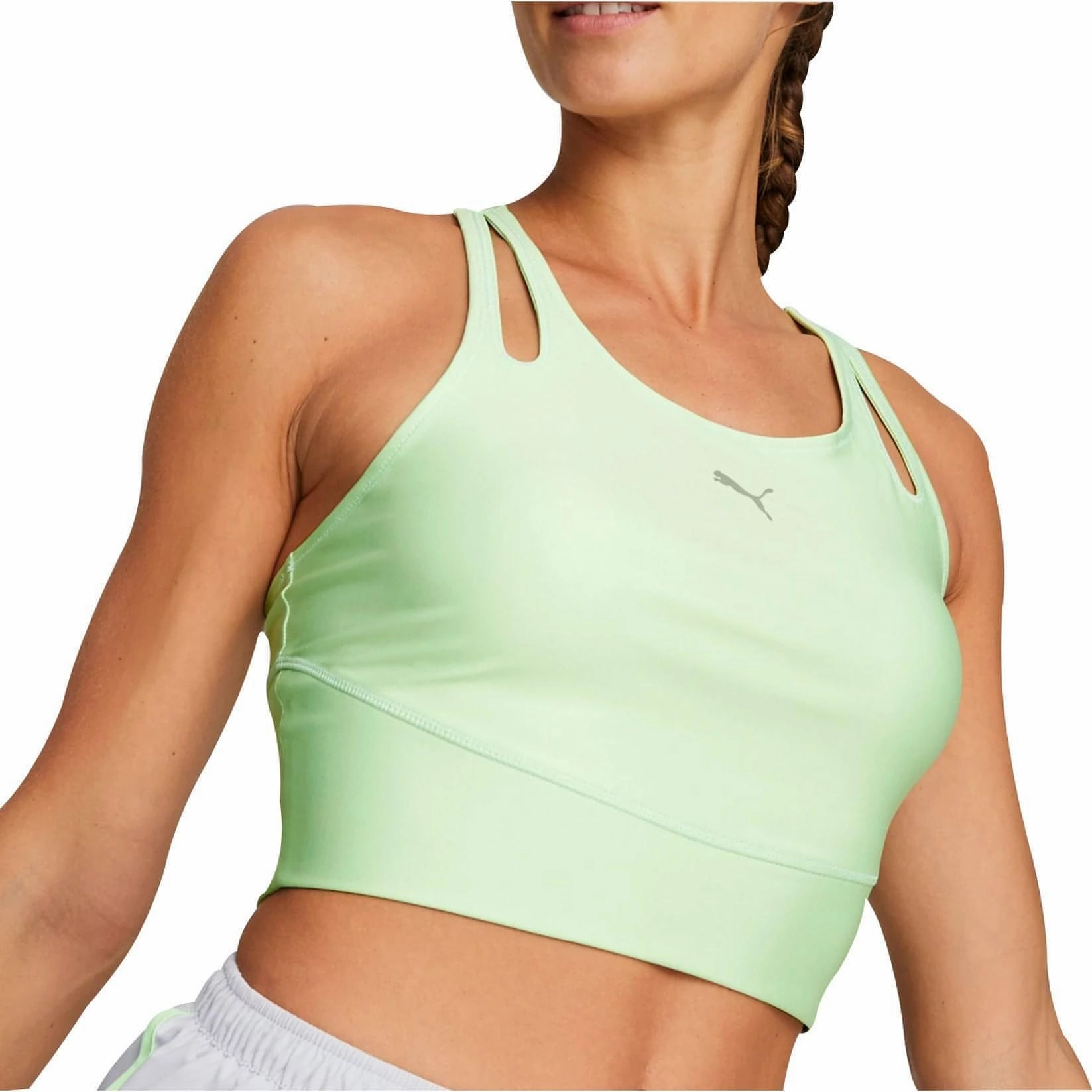 Rayon highly recommended Puma Run Ultraform Womens Running Cropped Vest Tank Top - Green