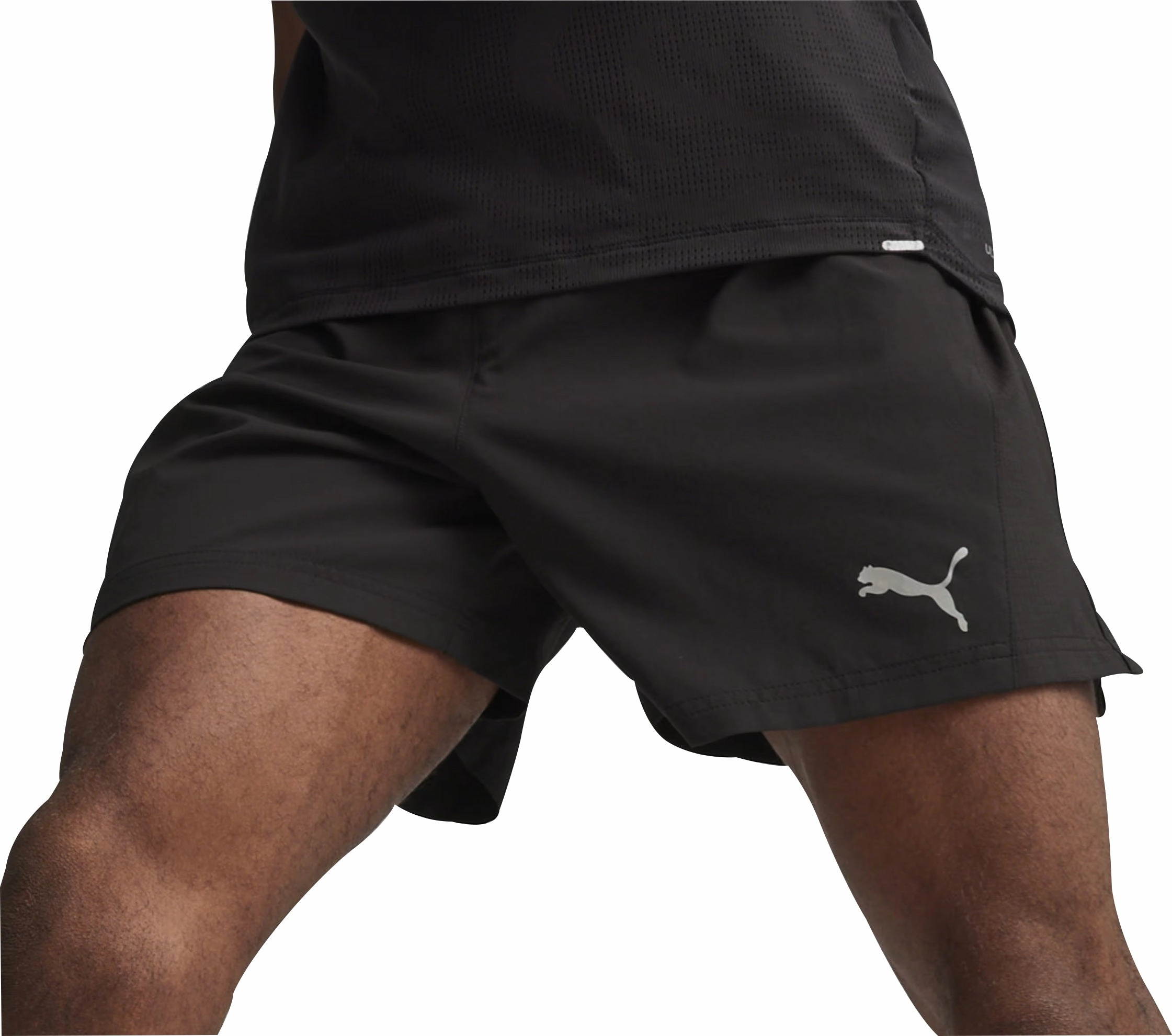 Puma Run Velocity Ultraweave 5 Inch Mens Running Shorts - Black Wrinkle Free Fabric Abrasion Proof Fabric