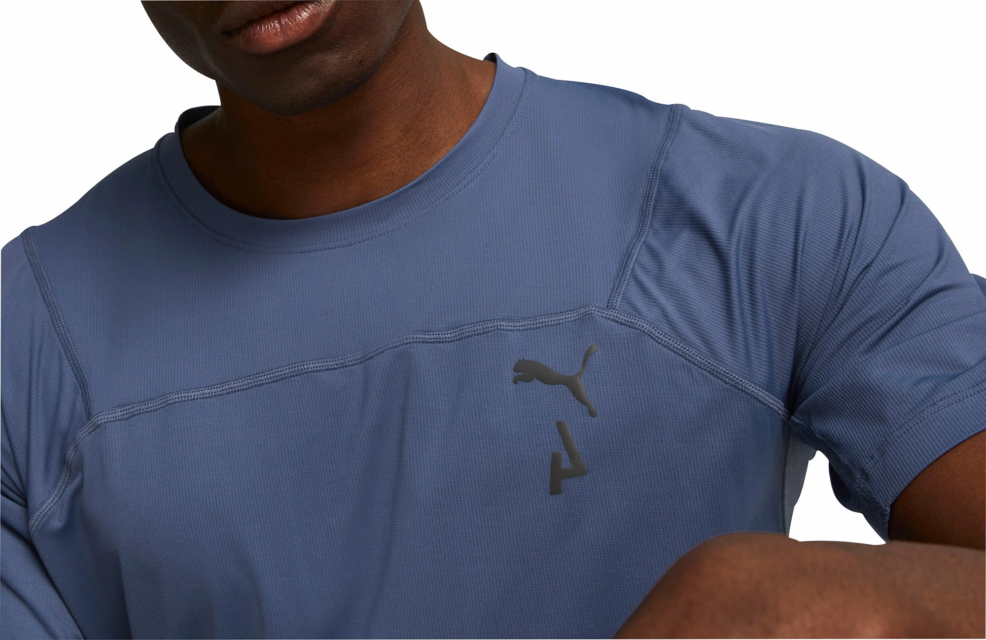 QuickDry Comfort Wearable Puma Seasons coolCELL Short Sleeve Mens Running Top - Blue
