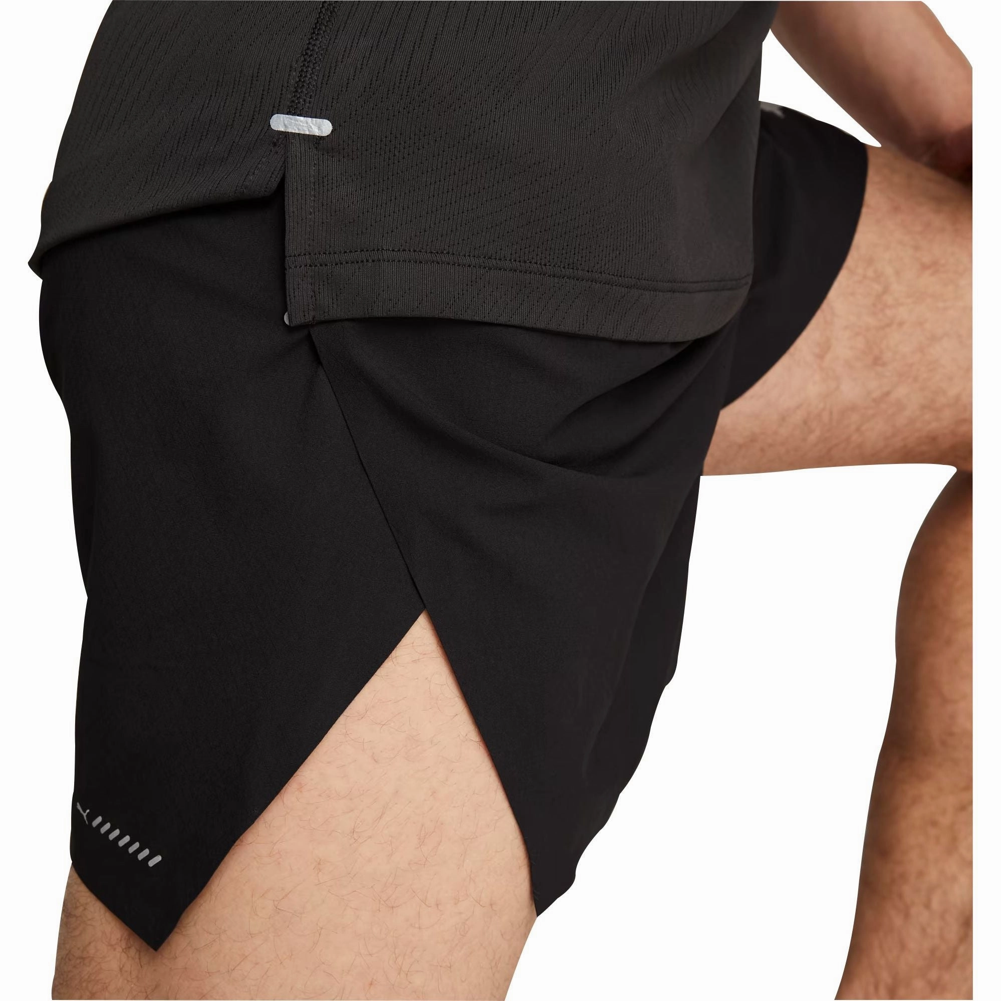 ElasticHem Comfortable Waistband Puma Ultraweave 3 Inch Mens Running Shorts - Black