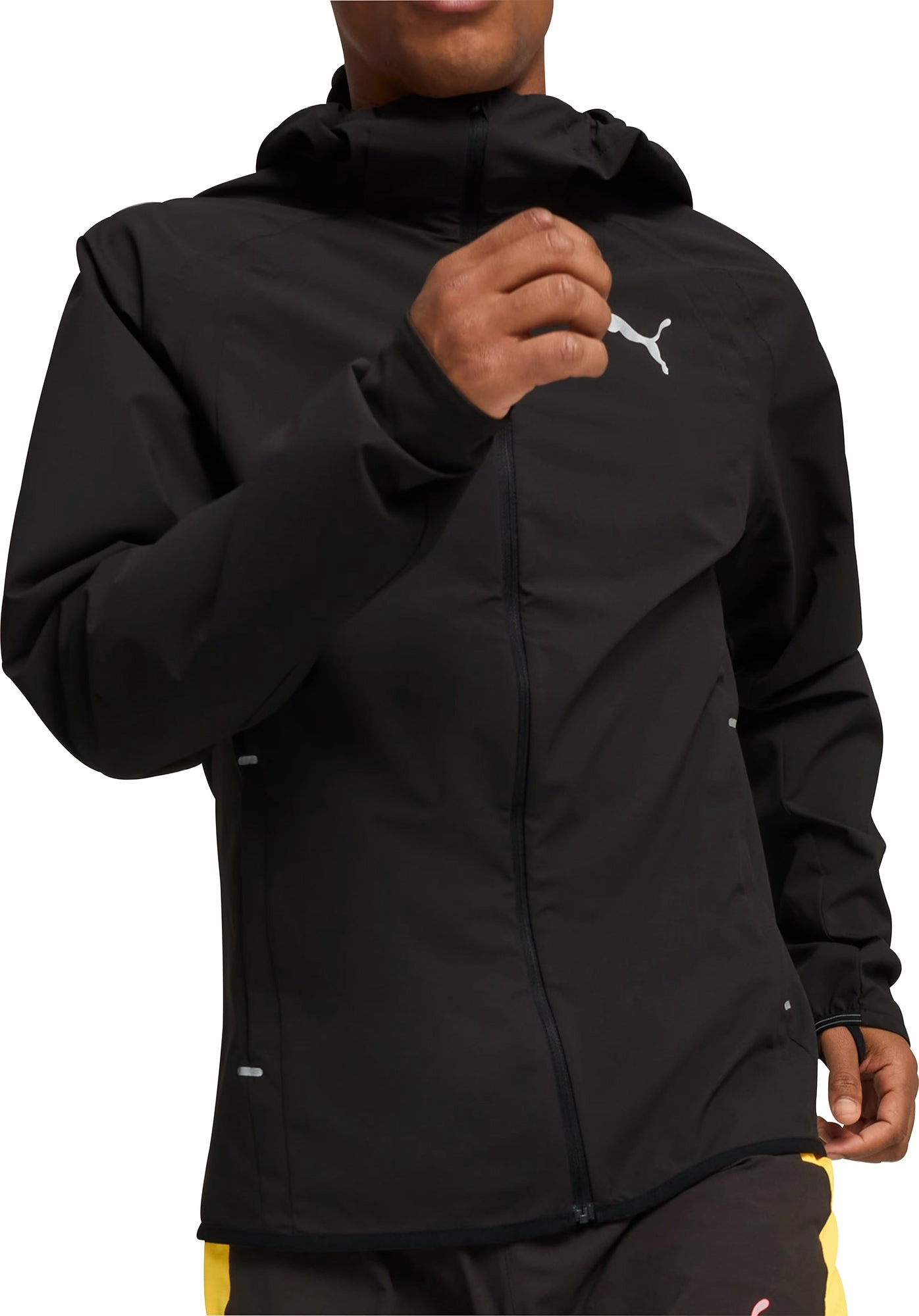 Quilted Panels Puma Ultraweave Rain Mens Running Jacket - Black