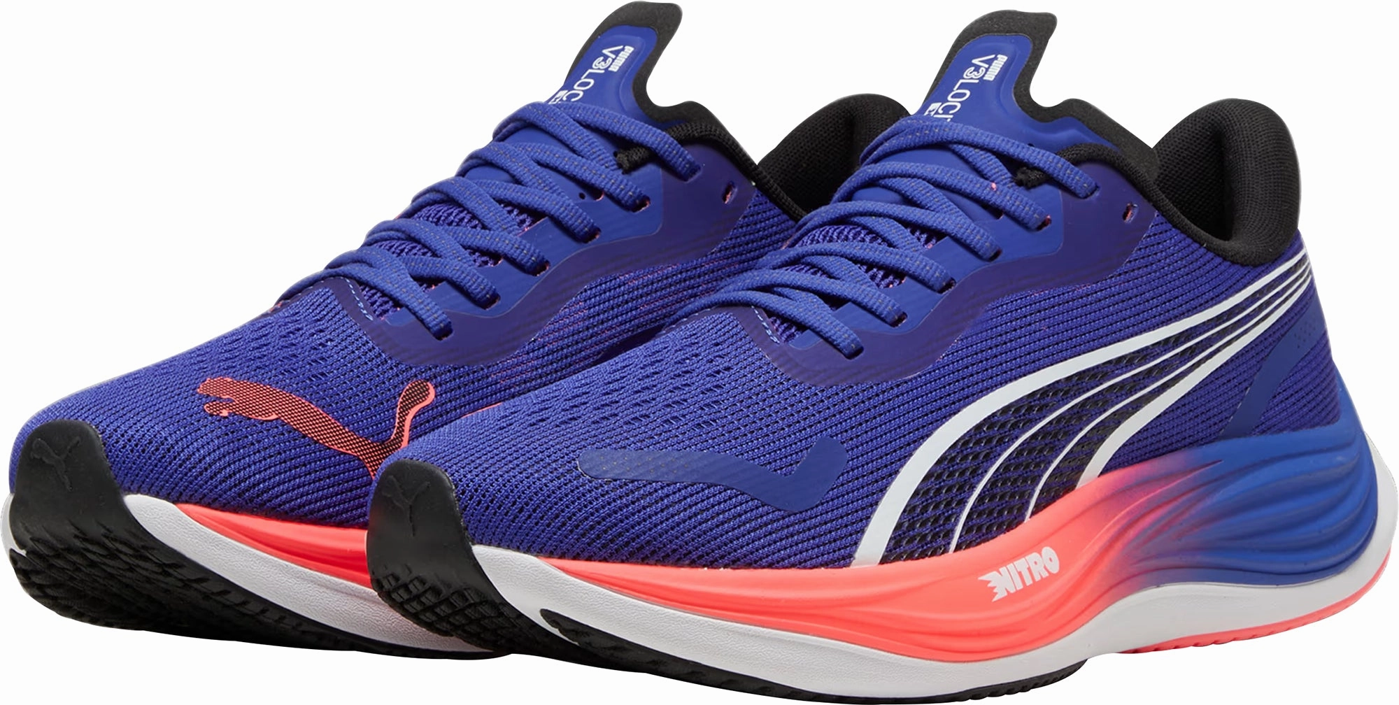 Stretchable Fabric Puma Velocity Nitro 3 Mens Running Shoes - Blue
