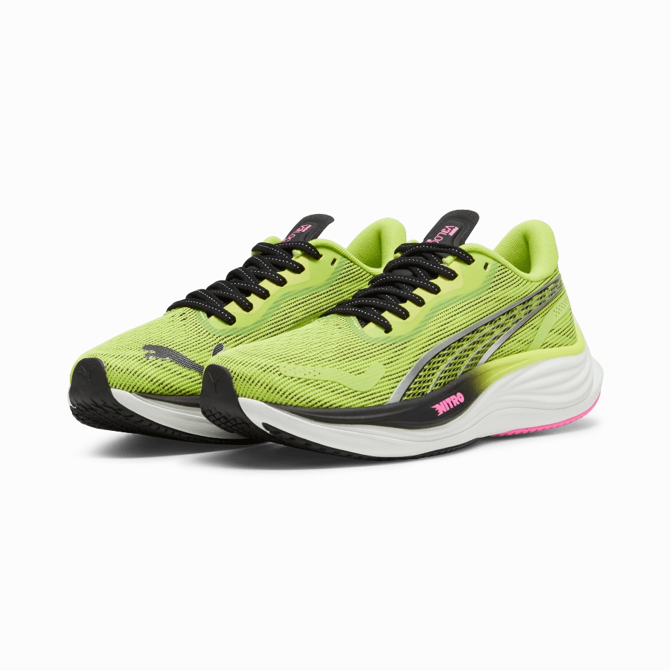 Puma Velocity Nitro 3 Women's  Running Shoes SS24 Lime Pow-PUMA Black-Poison Pink yellow shoes