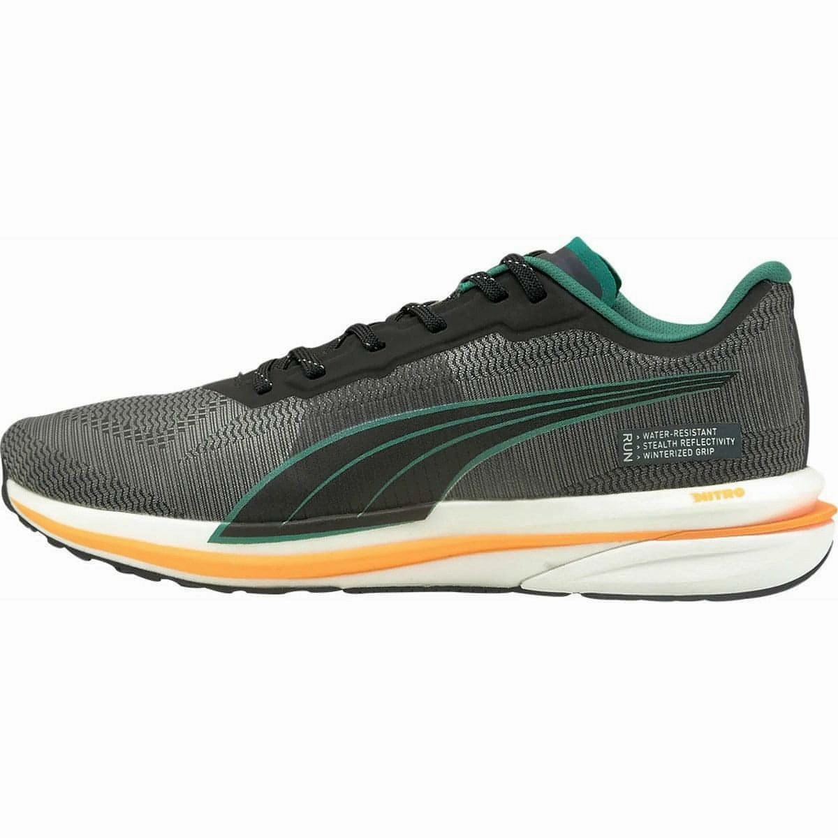 Non Compressible Midsole Running Ease Puma Velocity Nitro WTR Mens Running Shoes - Black