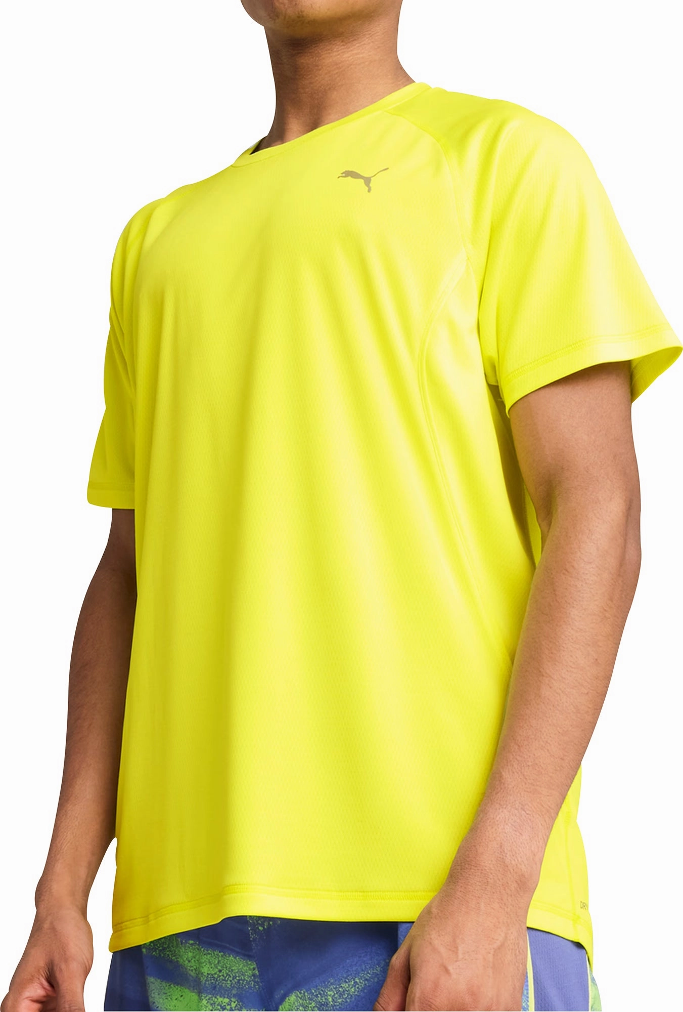 Puma Velocity Short Sleeve Mens Running Top - Yellow Short Sleeve Leisure Wear