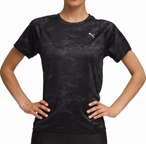 Puma Velocity Short Sleeve Womens Running Top - Black Casual Look