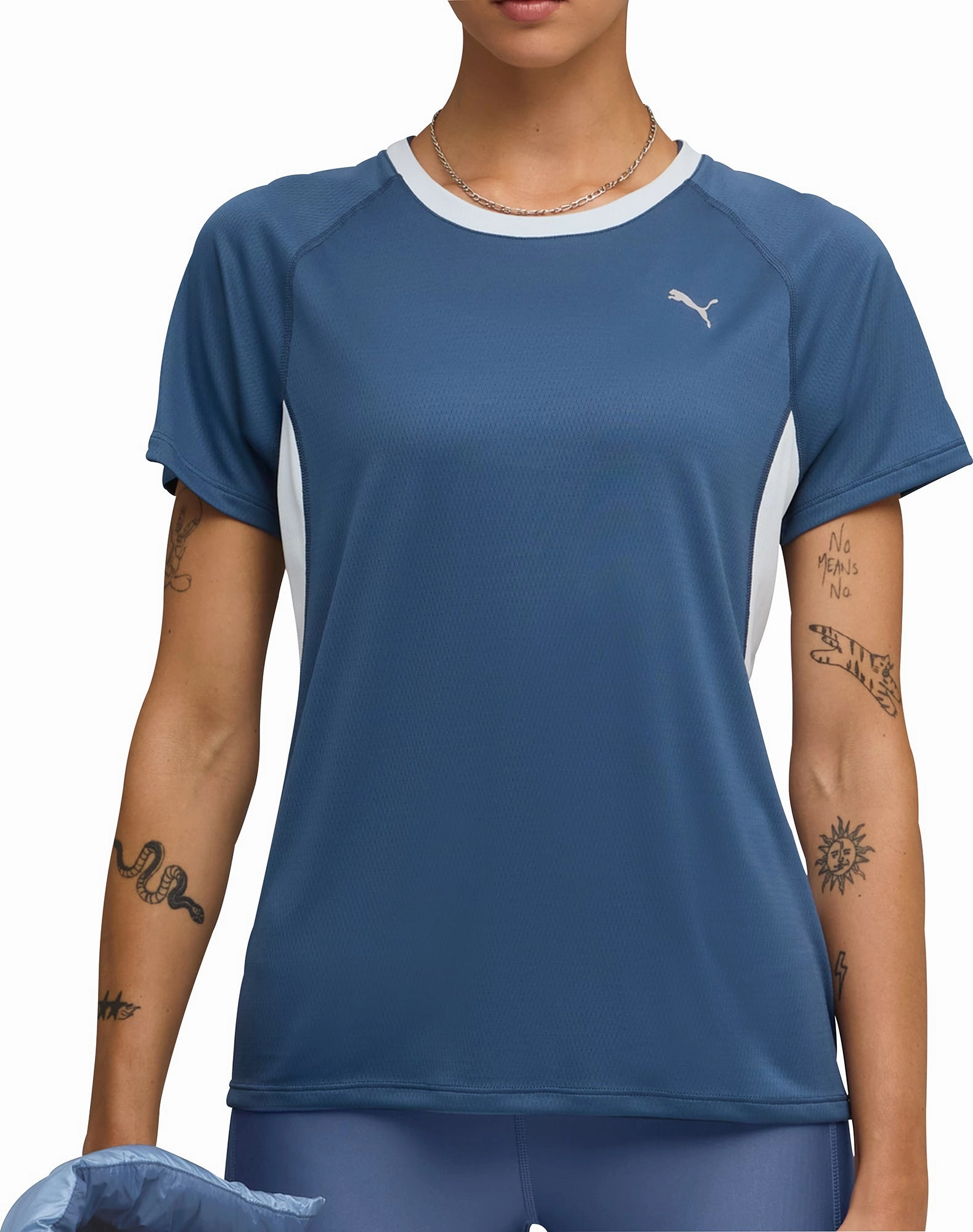 Puma Velocity Short Sleeve Womens Running Top - Blue Durable Material Layering Comfort Wear