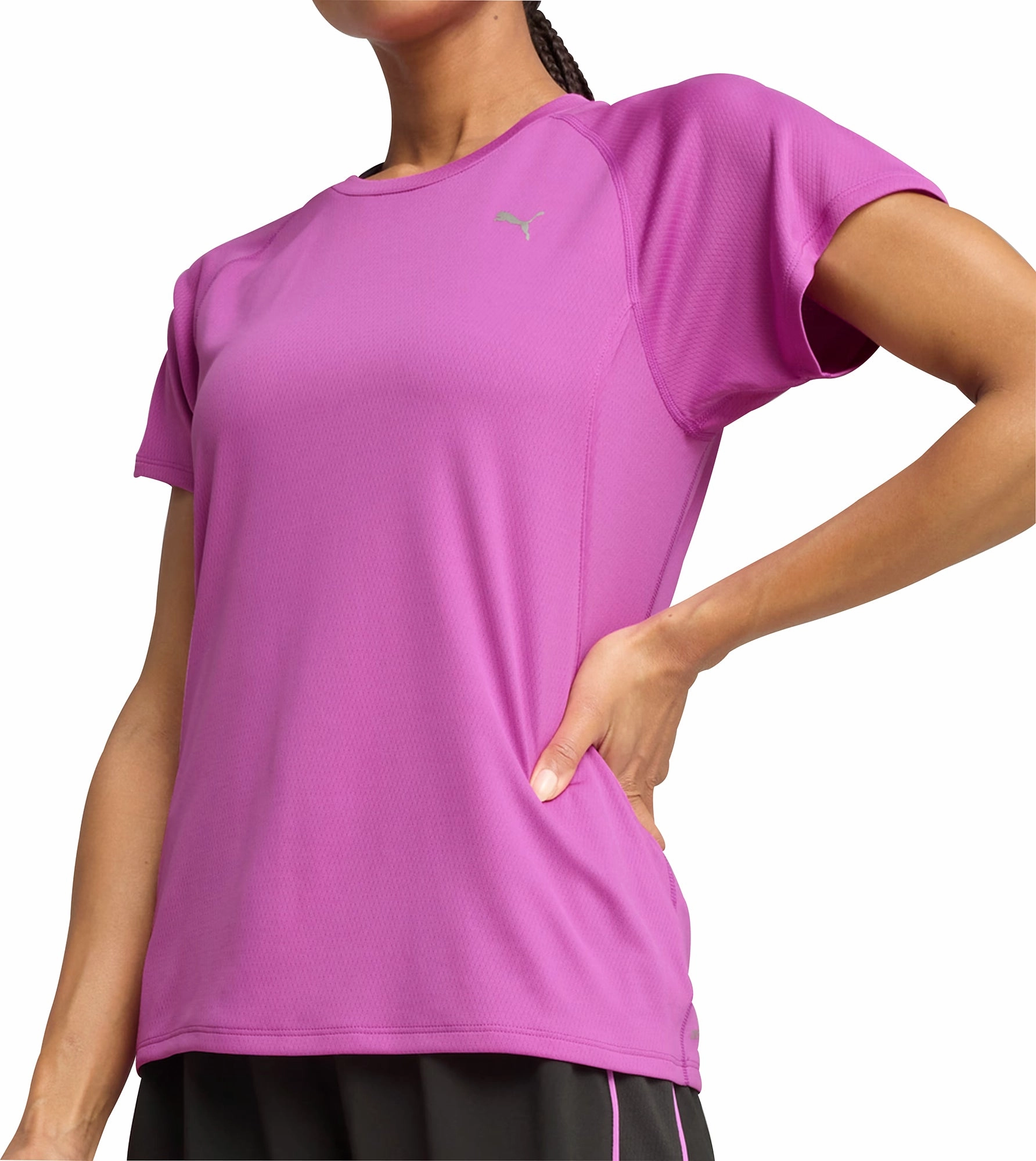 Puma Velocity Short Sleeve Womens Running Top - Purple Unisex Fit Hypoallergenic fabric
