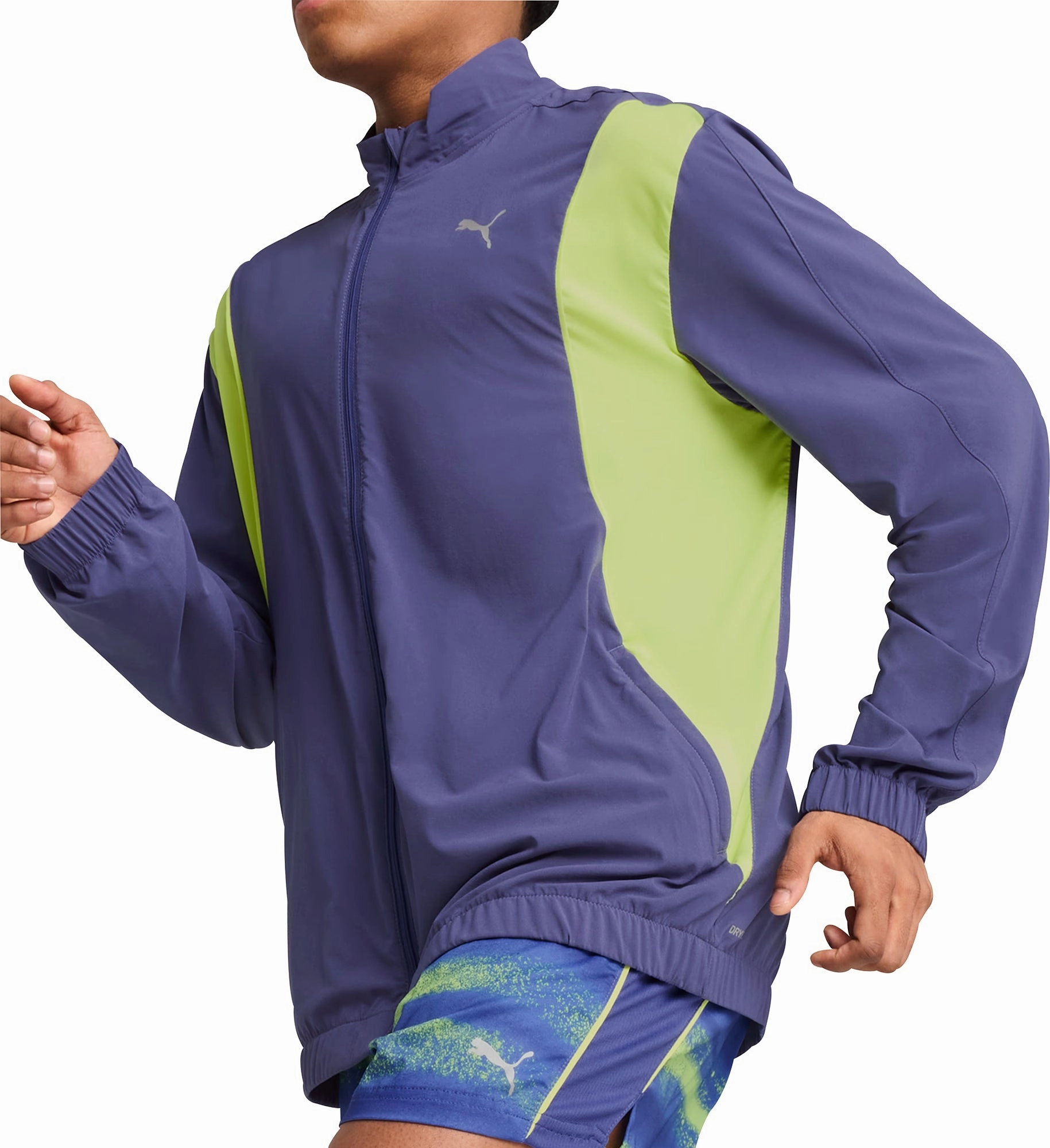 Breathable Lining Puma Velocity Woven Mens Running Jacket - Blue