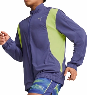 Breathable Lining Puma Velocity Woven Mens Running Jacket - Blue