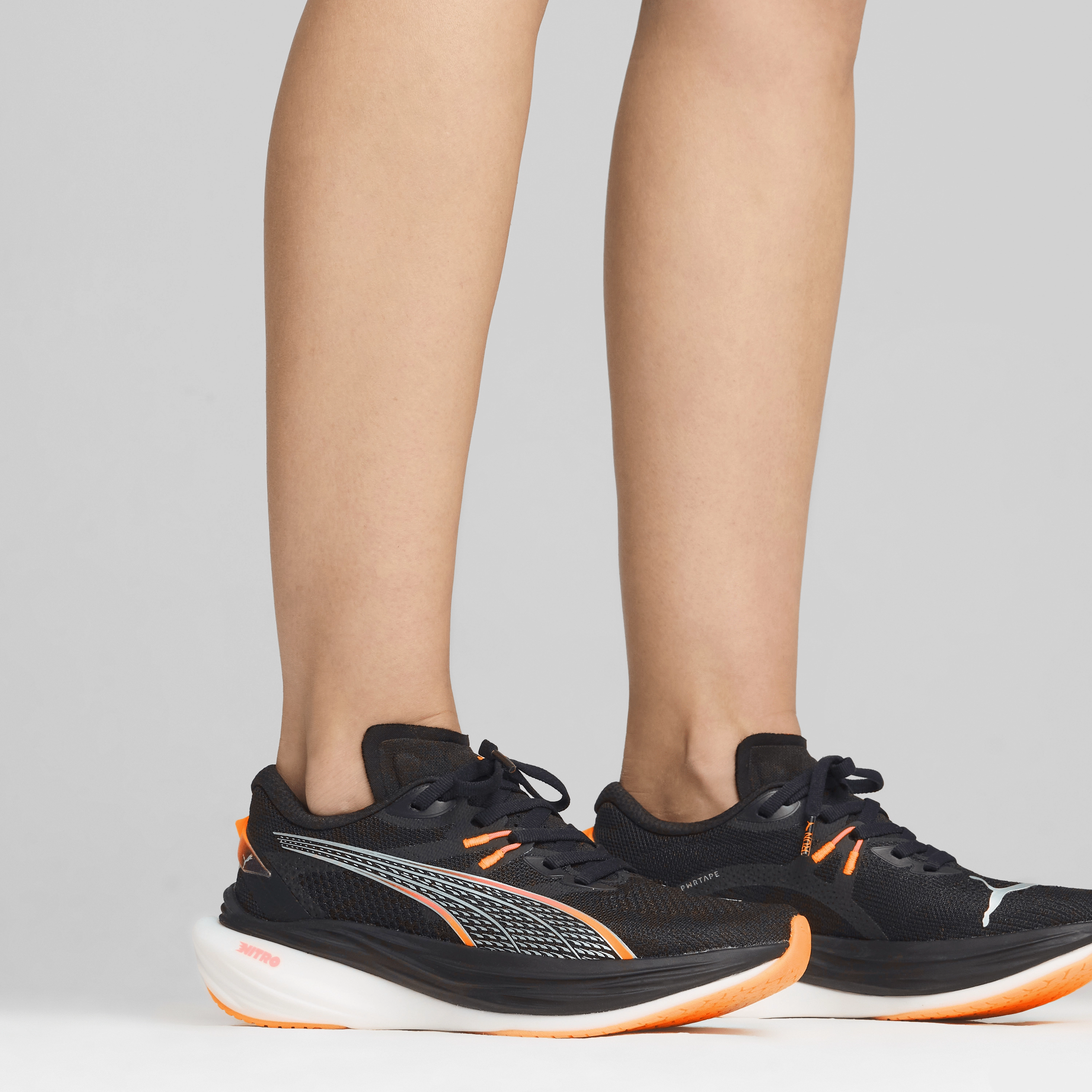 Puma Women's Deviate Nitro 3 Running Shoes in Black/Sunset Glow/Sun Stream AW24 lightweight - mesh running shoes