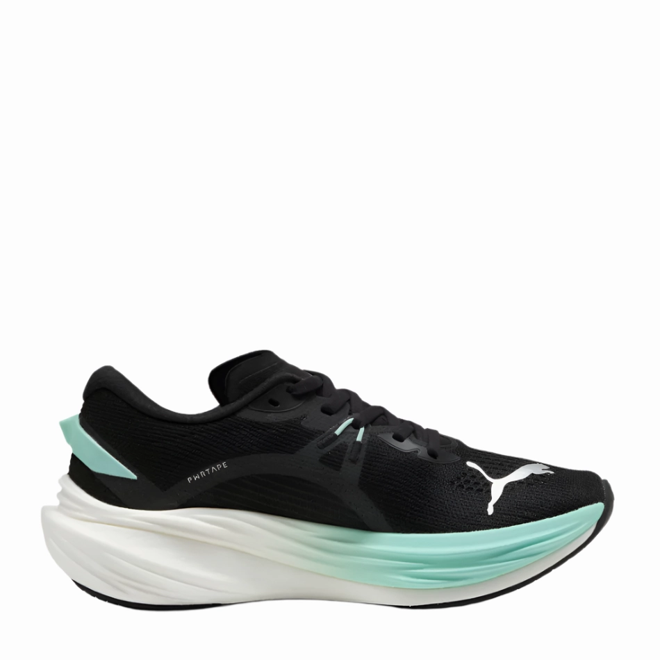 PUMA Women's Deviate NITRO 3 Running Shoes in PUMA Black/Mint Melt AW25 Style - savvy Air Infusion