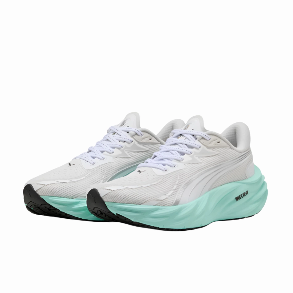 PUMA Women's Velocity NITRO 4 Running Shoes in PUMA White/Mint Melt AW25 custom - fit running shoes Versatile Performance.