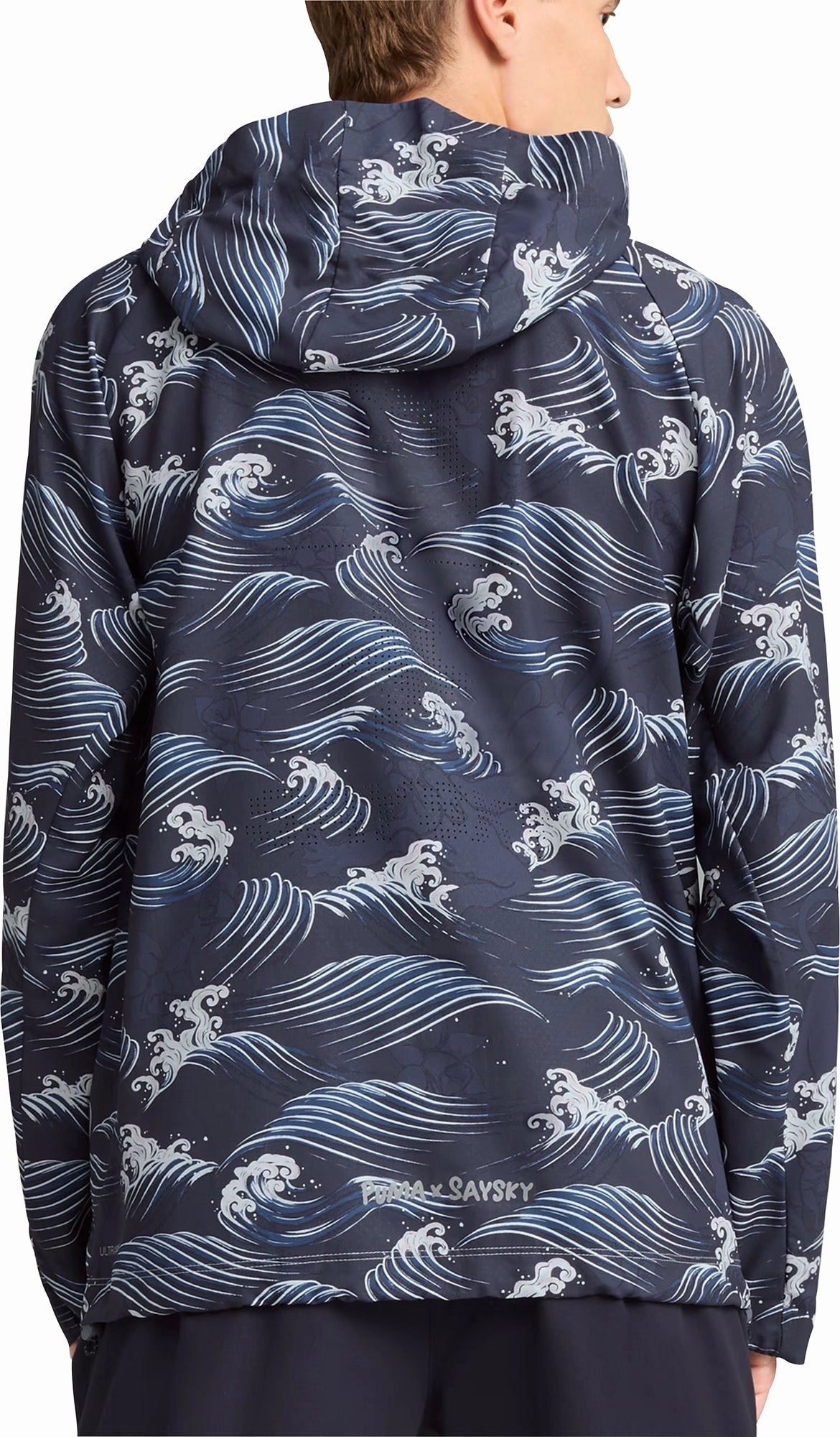 Puma X SAYSKY Graphic Mens Running Jacket - Blue Travel Ready Sympathy