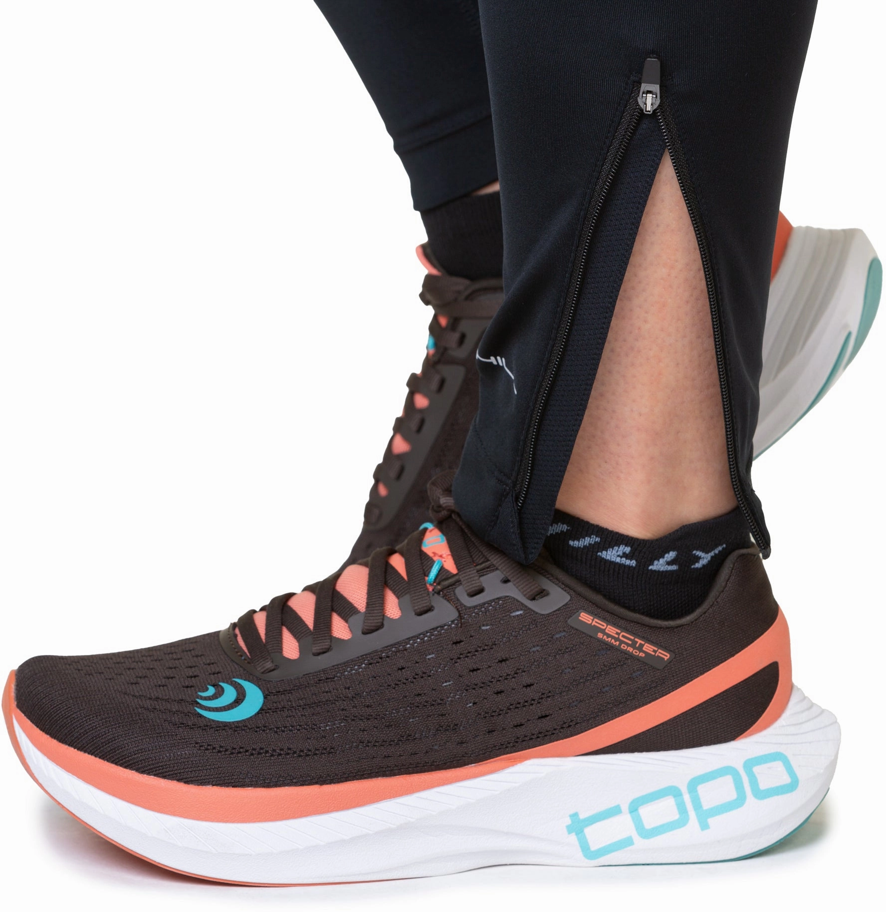 Ronhill Tech Paragon Womens Long Running Tights - Black Rib Knit Unisex Style