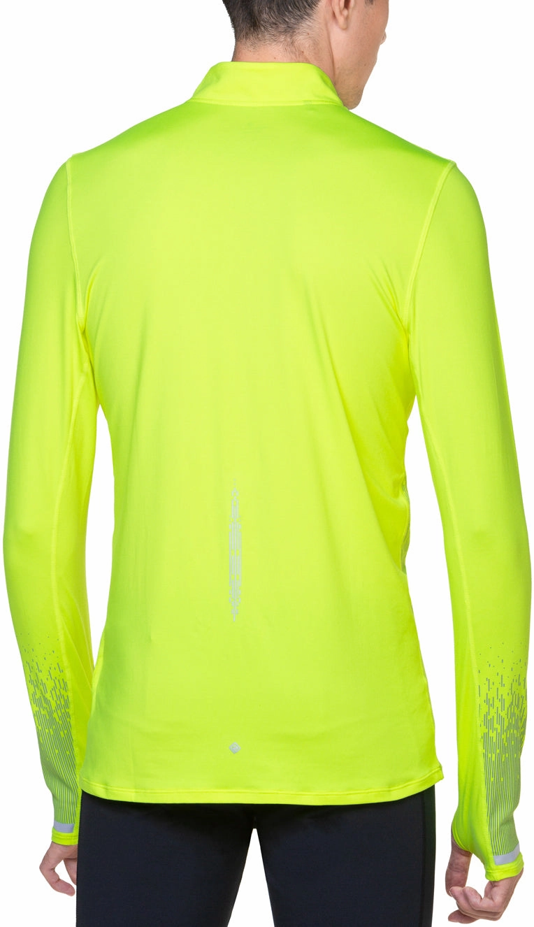 Ronhill Tech Reflect Half Zip Long Sleeve Mens Running Top - Yellow easy - care