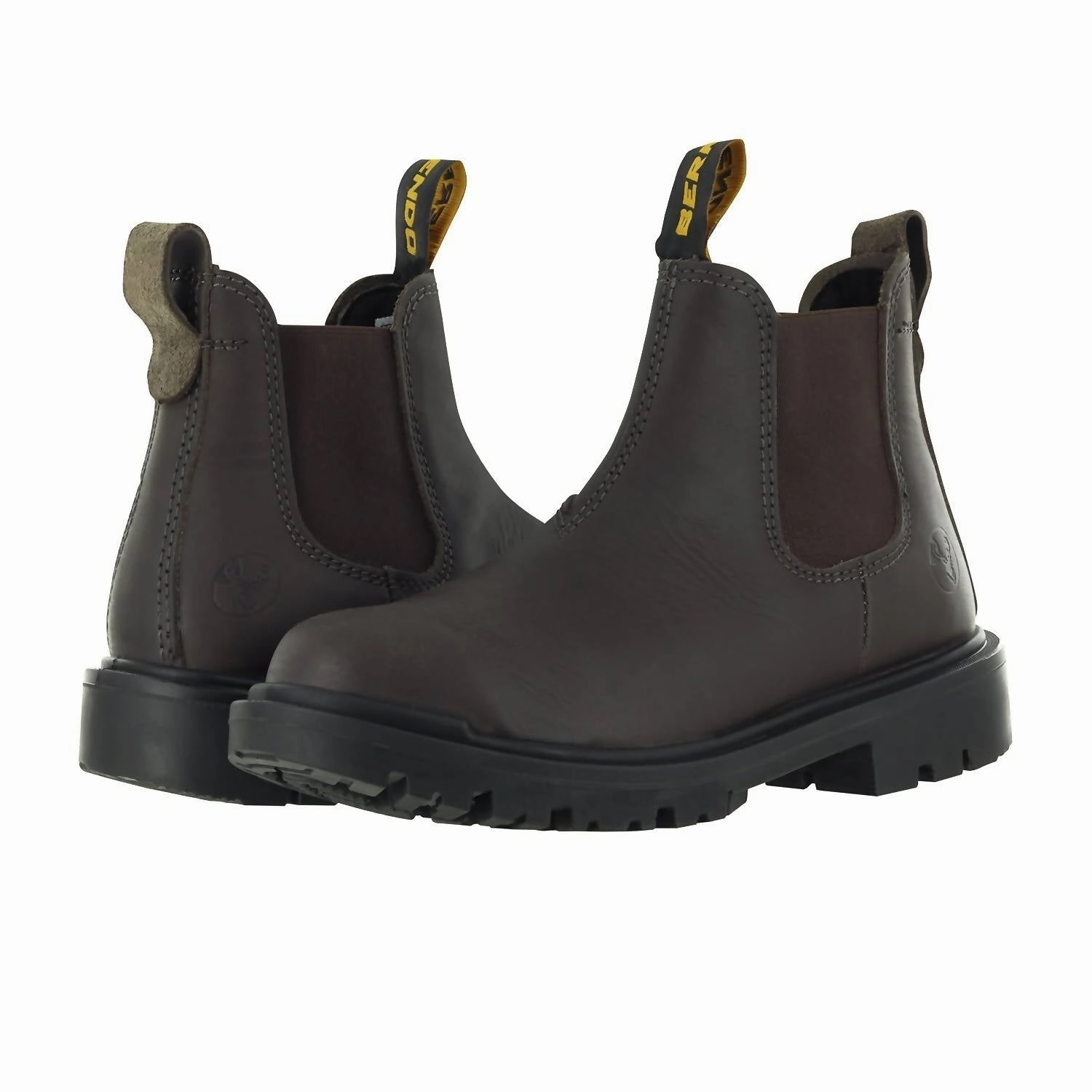Men's Pull-On Soft Toe Work Boots Eh Rated In Brown Seamless Comfort Weather Resistant User