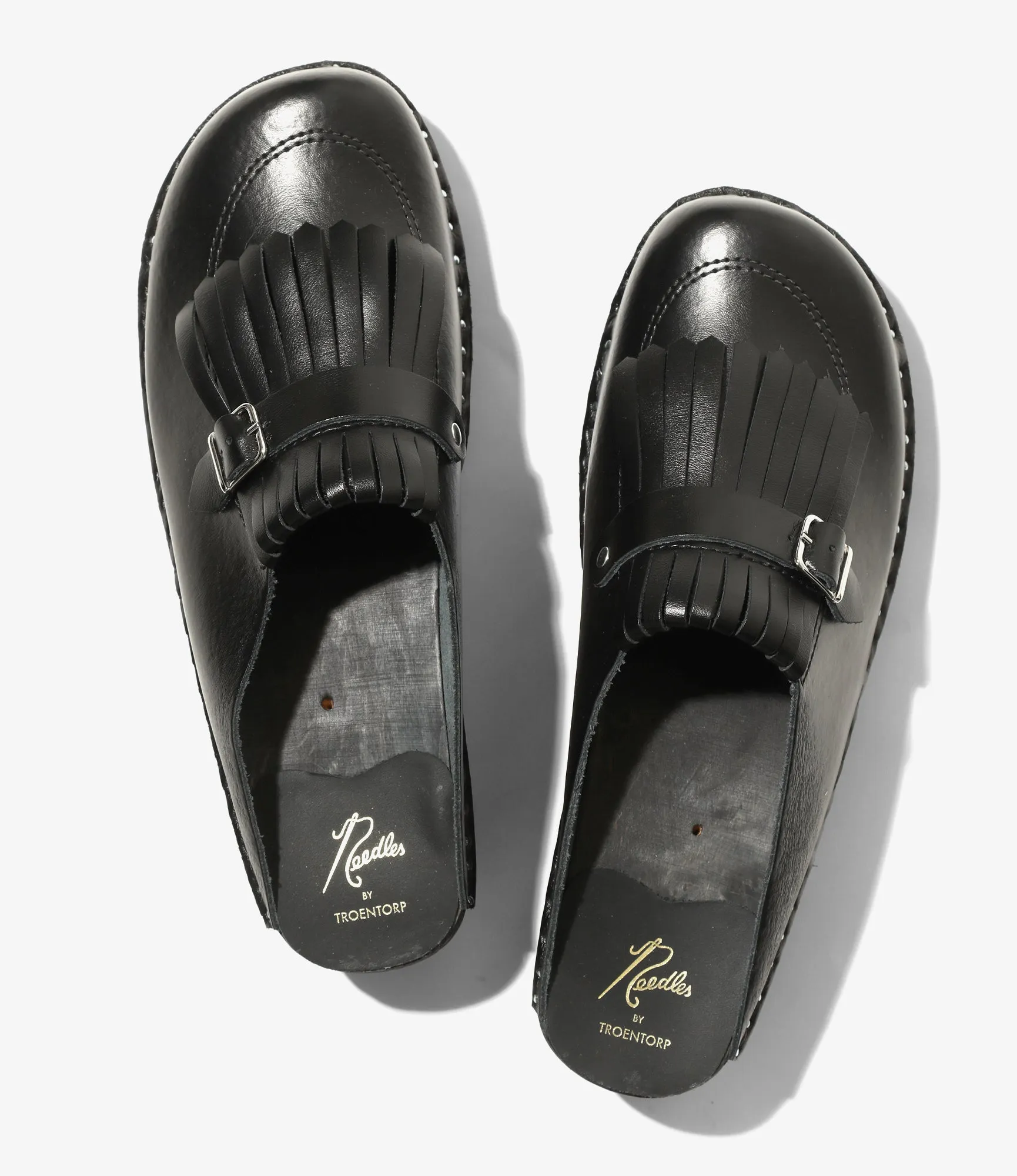 Resilient Sole Durable Outsole Kilt & Strap 'Monet' Clog ?C Black Leather