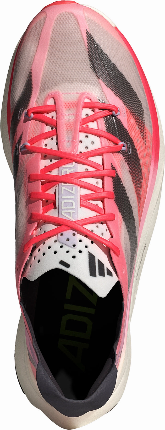Asymmetric Lace Configuration Kinetic Feedback Design adidas Adizero Adios Pro 3 Running Shoes - Pink