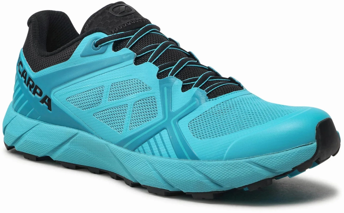 Scarpa Spin 2.0 Mens Trail Running Shoes - Blue running in a jungle area shoes