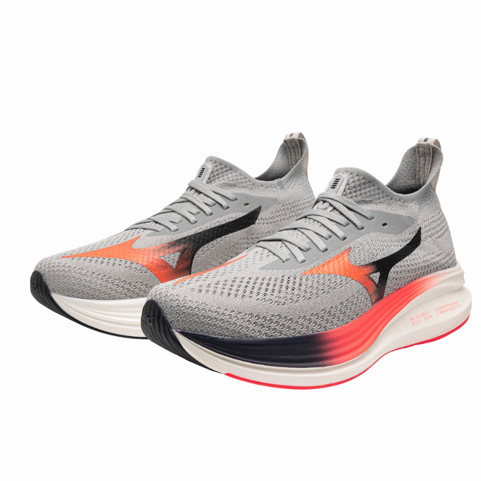 Mizuno Men's Neo Zen Running Shoes in Harbour Mist/Fiery Coral 2/Baritone Blue AW25 Rolling Gait Optimized