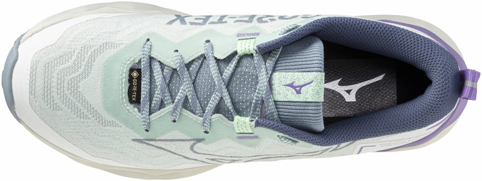 Light - up single - colored Mizuno Wave Daichi 9 GORE-TEX Womens Trail Running Shoes - White