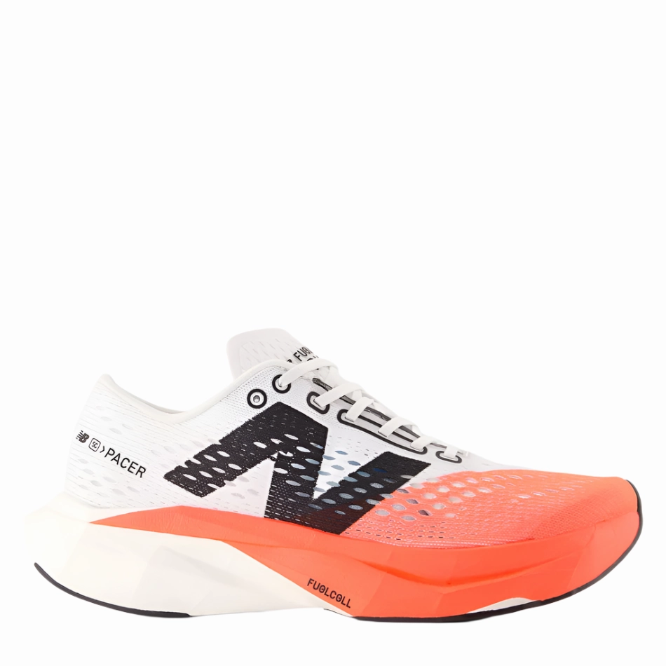 New Balance Women's Fuelcell Supercomp Pacer V2 Running Shoes in Urgent Red/White/Silver Metallic AW25 Marathon - running slip - resistant shoes