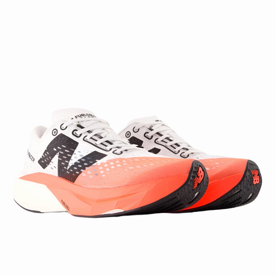 Fitness routine Anti Slip Pattern New Balance Women's Fuelcell Supercomp Pacer V2 Running Shoes in Urgent Red/White/Silver Metallic AW25