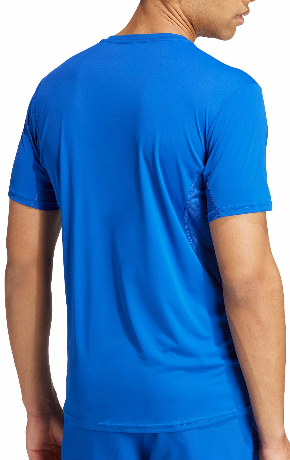 Streetwear Style Tight Fit adidas Adizero Essentials Short Sleeve Mens Running Top - Blue