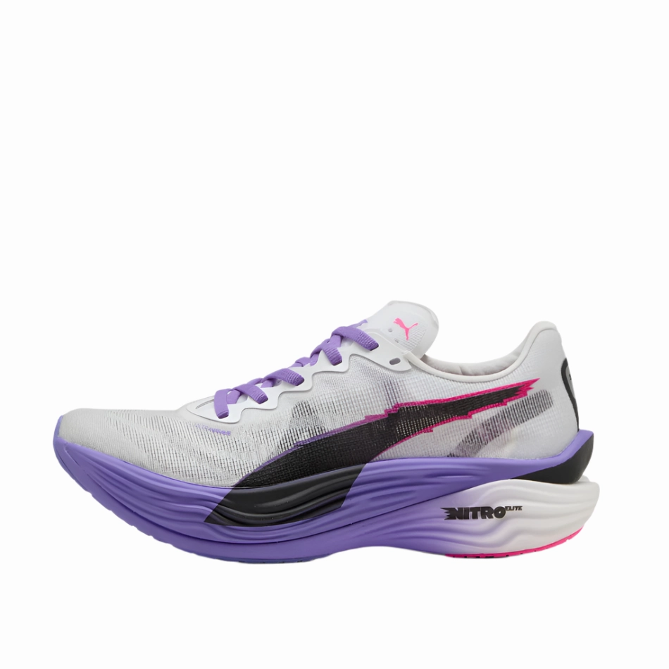 PUMA Women's Deviate NITRO Elite 3 DIGITOKYO Running Shoes in PUMA White/Dark Amethyst AW25 soccer - field running shoes