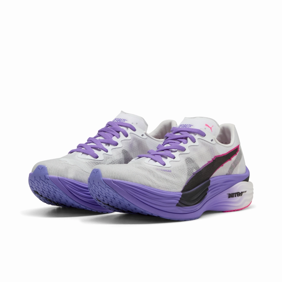 Toe Thong Wide Forefoot Platform PUMA Women's Deviate NITRO Elite 3 DIGITOKYO Running Shoes in PUMA White/Dark Amethyst AW25