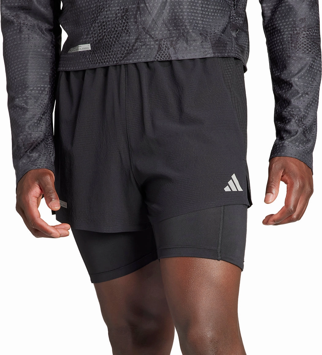 Performance Wear adidas Ultimate 2 In 1 Mens Running Shorts - Black