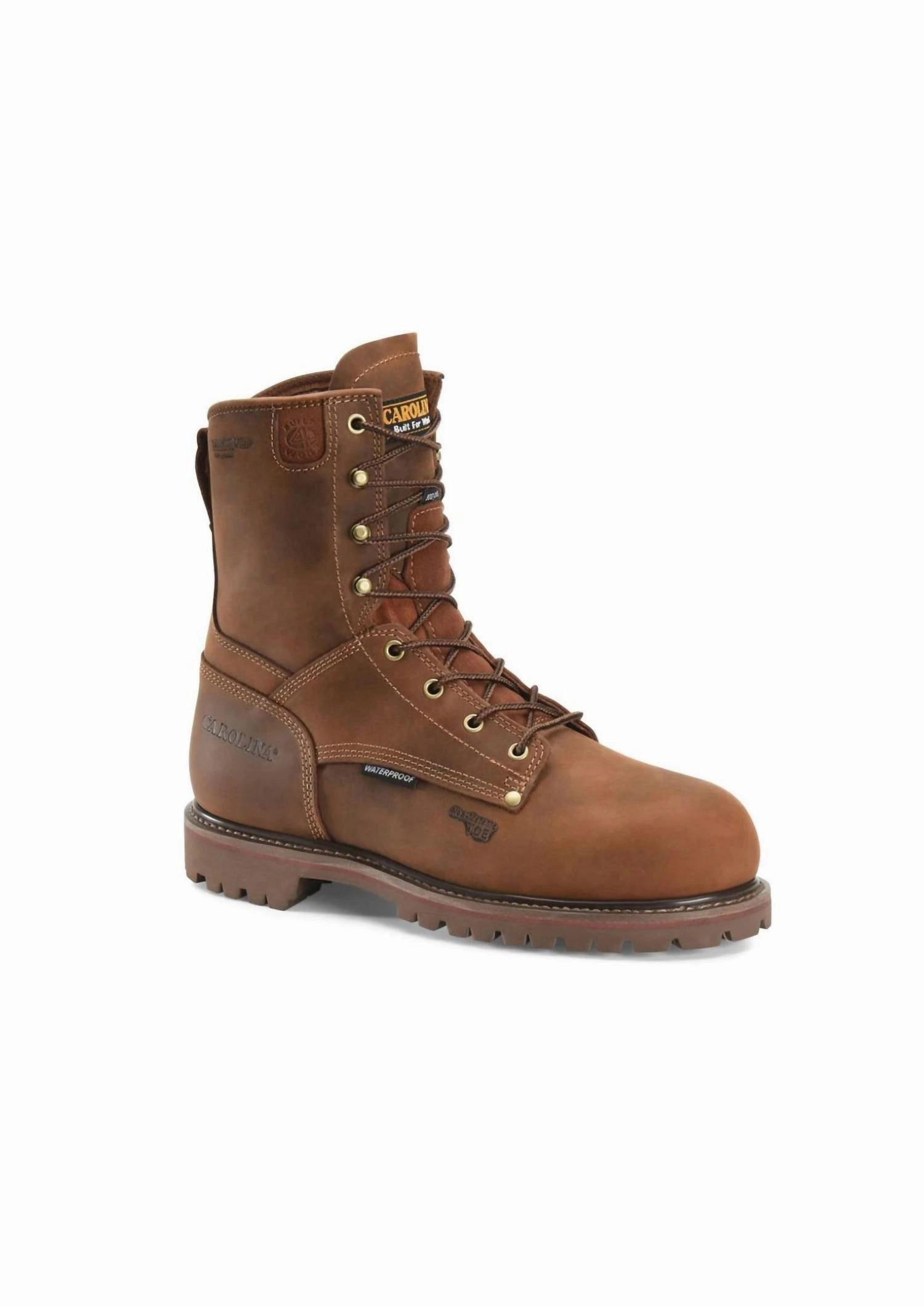 Men's 28 Series 8" Insulated Composite Toe Work Boots In Brown Minimal Silhouette Flexible Shank