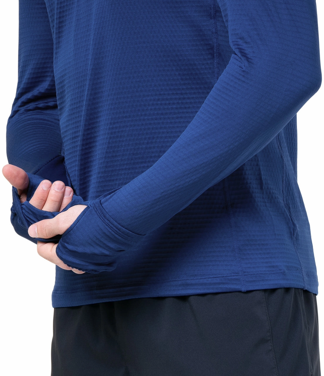 Adult Button up style Ronhill Tech Winter Half Zip Long Sleeve Mens Running Top - Blue